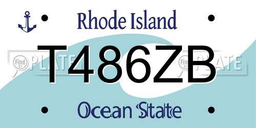 T486ZB Rhode Island License Plate