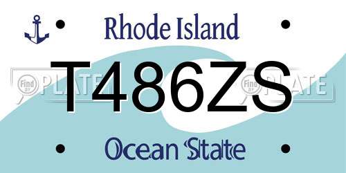 T486ZS Rhode Island License Plate
