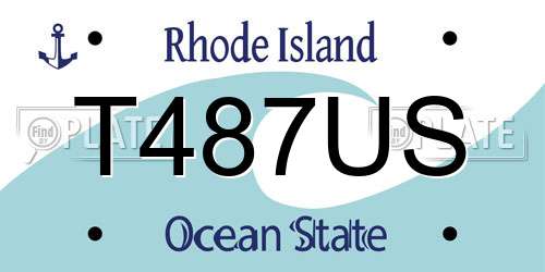 T487US Rhode Island License Plate