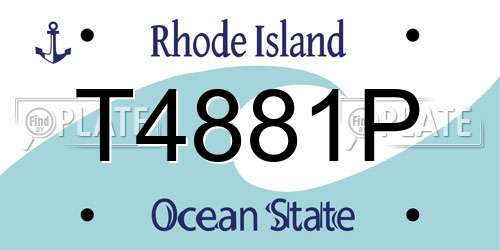 T4881P Rhode Island License Plate