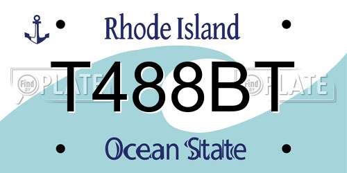 T488BT Rhode Island License Plate