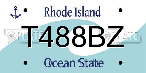 T488BZ Rhode Island License Plate