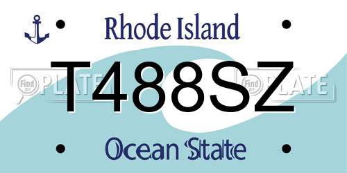 T488SZ Rhode Island License Plate