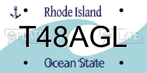 T48AGL Rhode Island License Plate