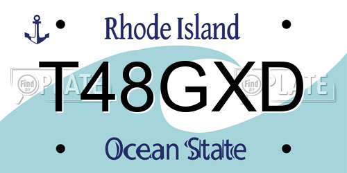 T48GXD Rhode Island License Plate