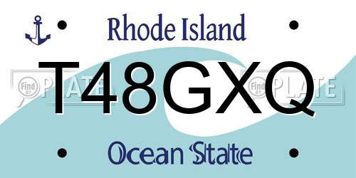 T48GXQ Rhode Island License Plate