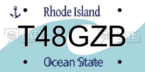 T48GZB Rhode Island License Plate