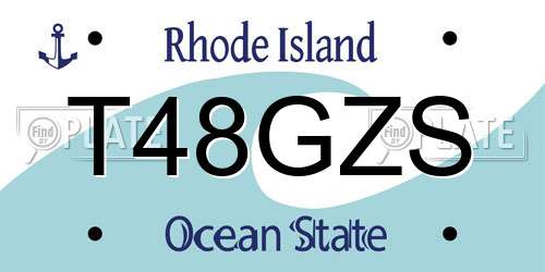 T48GZS Rhode Island License Plate
