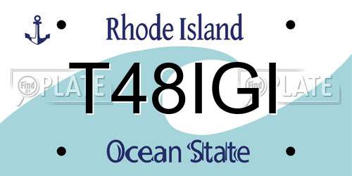 T48IGI Rhode Island License Plate