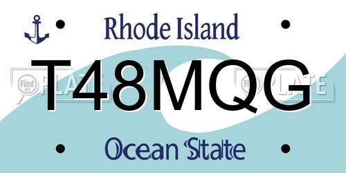 T48MQG Rhode Island License Plate