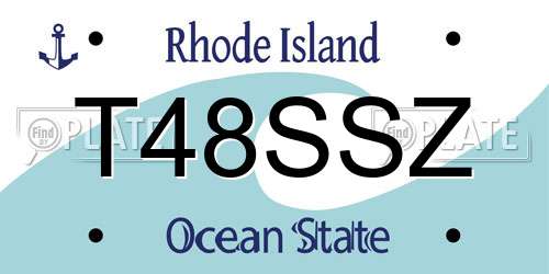 T48SSZ Rhode Island License Plate