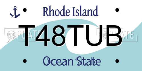 T48TUB Rhode Island License Plate