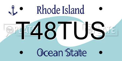 T48TUS Rhode Island License Plate