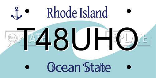 T48UHO Rhode Island License Plate