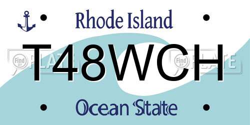 T48WCH Rhode Island License Plate