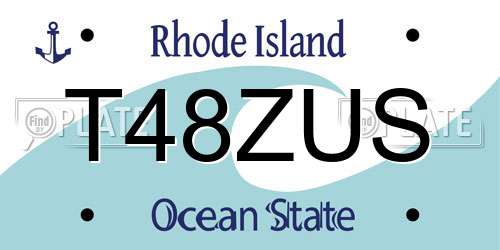T48ZUS Rhode Island License Plate