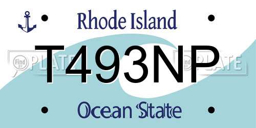 T493NP Rhode Island License Plate