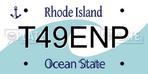 T49ENP Rhode Island License Plate