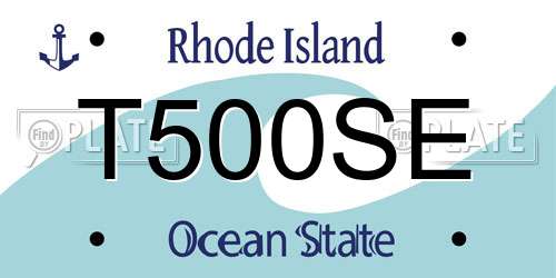 T500SE Rhode Island License Plate