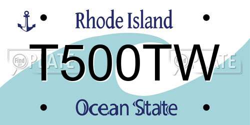 T500TW Rhode Island License Plate
