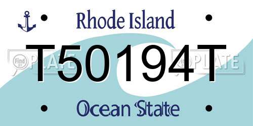 T50194T Rhode Island License Plate