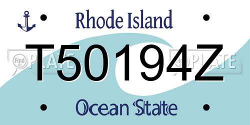 T50194Z Rhode Island License Plate