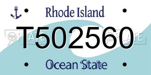 T502560 Rhode Island License Plate