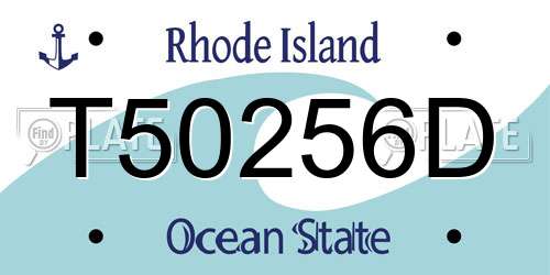 T50256D Rhode Island License Plate