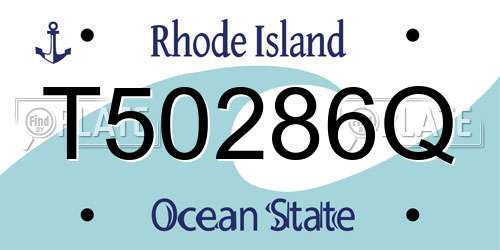 T50286Q Rhode Island License Plate