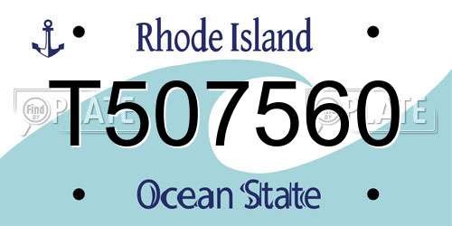 T507560 Rhode Island License Plate