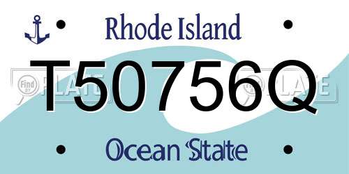 T50756Q Rhode Island License Plate