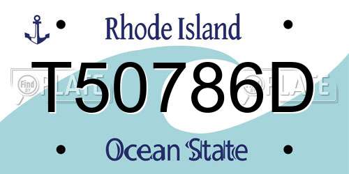 T50786D Rhode Island License Plate