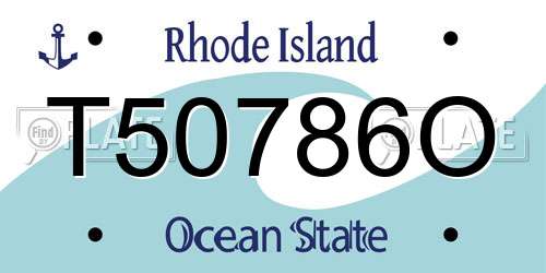 T50786O Rhode Island License Plate