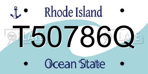 T50786Q Rhode Island License Plate