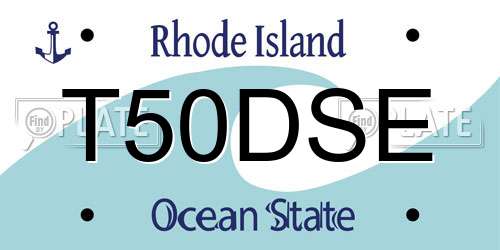 T50DSE Rhode Island License Plate