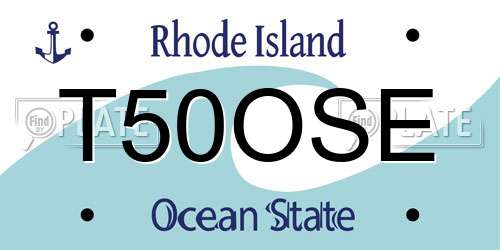 T50OSE Rhode Island License Plate