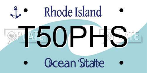 T50PHS Rhode Island License Plate