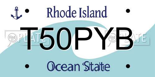 T50PYB Rhode Island License Plate