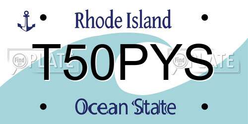 T50PYS Rhode Island License Plate