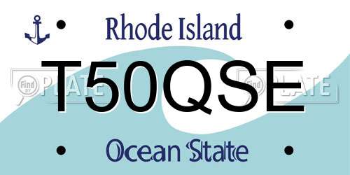 T50QSE Rhode Island License Plate