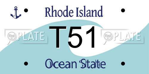 T51 Rhode Island License Plate