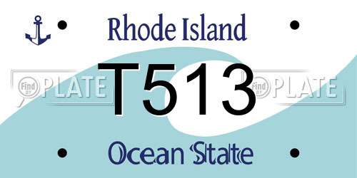 T513 Rhode Island License Plate