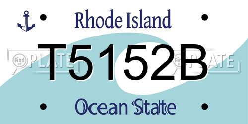 T5152B Rhode Island License Plate