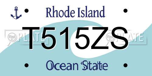 T515ZS Rhode Island License Plate