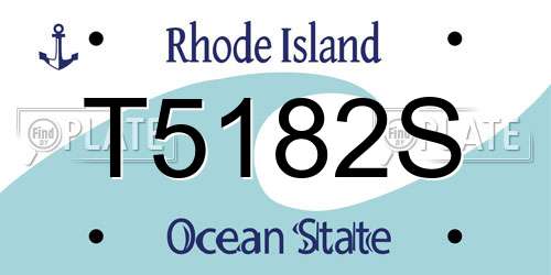 T5182S Rhode Island License Plate
