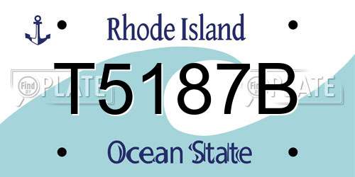 T5187B Rhode Island License Plate