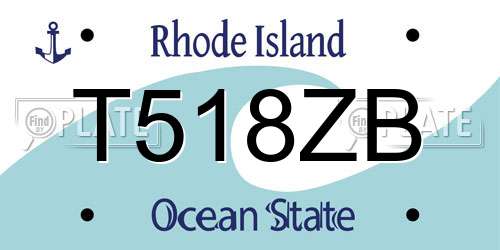T518ZB Rhode Island License Plate