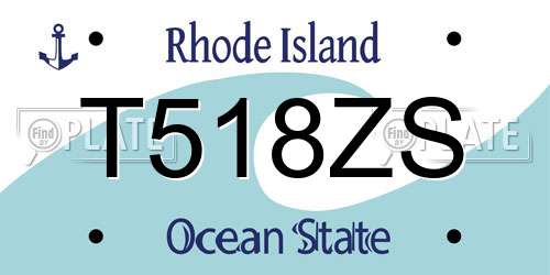 T518ZS Rhode Island License Plate