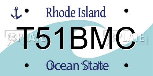 T51BMC Rhode Island License Plate