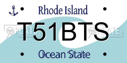 T51BTS Rhode Island License Plate